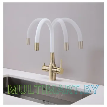 Смеситель Paulmark Salix Sa213419-BRw (белый/бронза) картинка 6